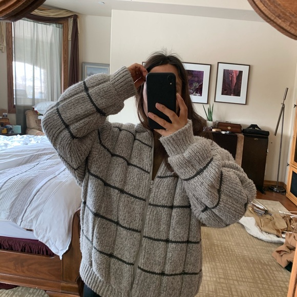 Vintage Gray striped Wool jacket - Picture 3 of 3